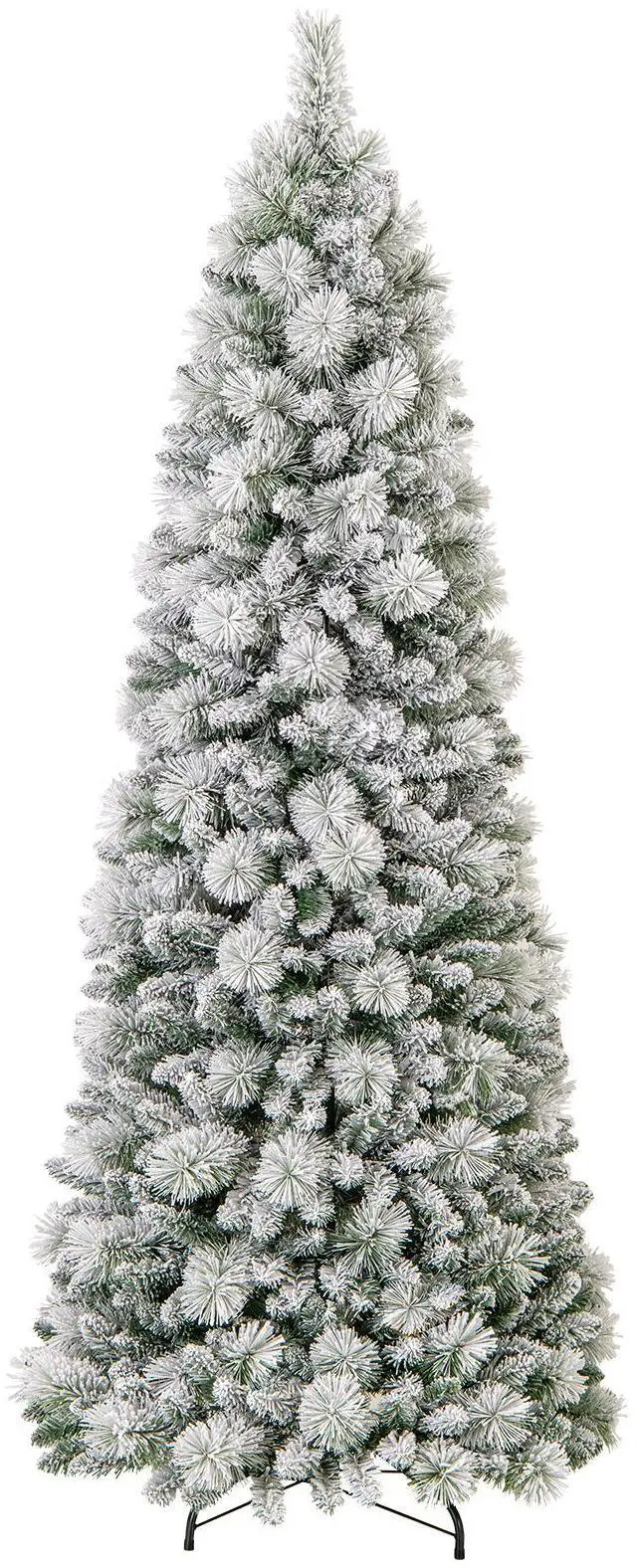 Main image of SlickBlue Pre-Lit Flocked Pine Needle Christmas Tree with Soft LED Lights