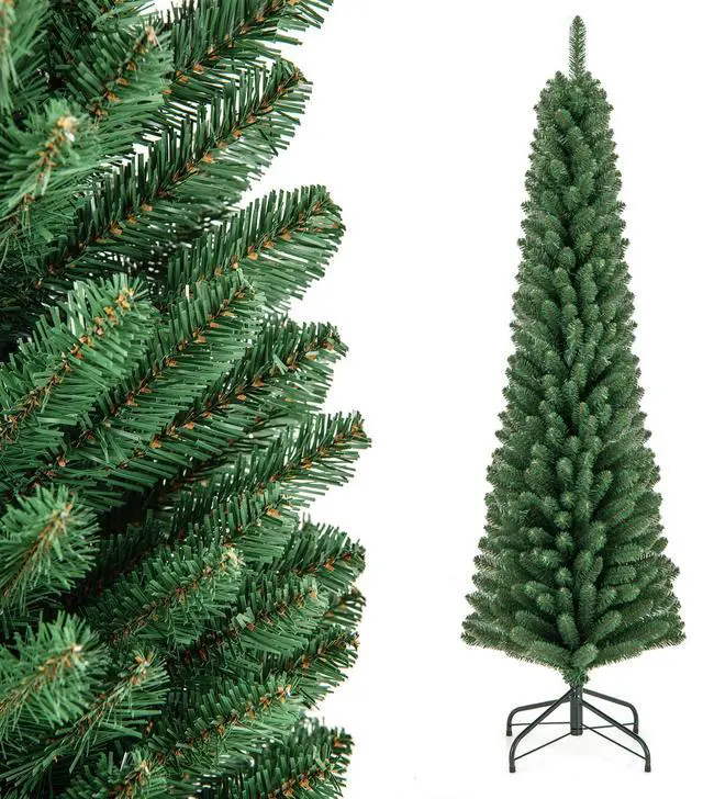 Alt view image 4 of 7 - Artificial Pencil Christmas Tree with Memory Wire Tips and Durable Metal Stand