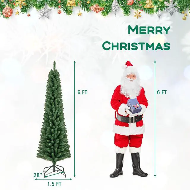 Alt view image 5 of 7 - Artificial Pencil Christmas Tree with Memory Wire Tips and Durable Metal Stand