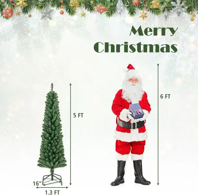 Alt view image 5 of 7 - SlickBlue Artificial Pencil Christmas Tree with Memory Wire Tips and Soft Glow LED Lights