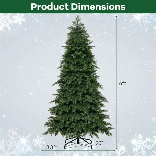 Alt view image 5 of 7 - SlickBlue Pre-Lit Artificial Christmas Tree with 11 Modes and Metal Stand-6 ft