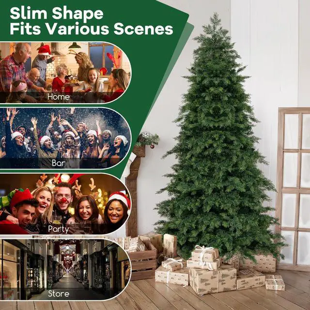 Alt view image 6 of 7 - SlickBlue Pre-Lit Artificial Christmas Tree with 11 Modes and Metal Stand-6 ft