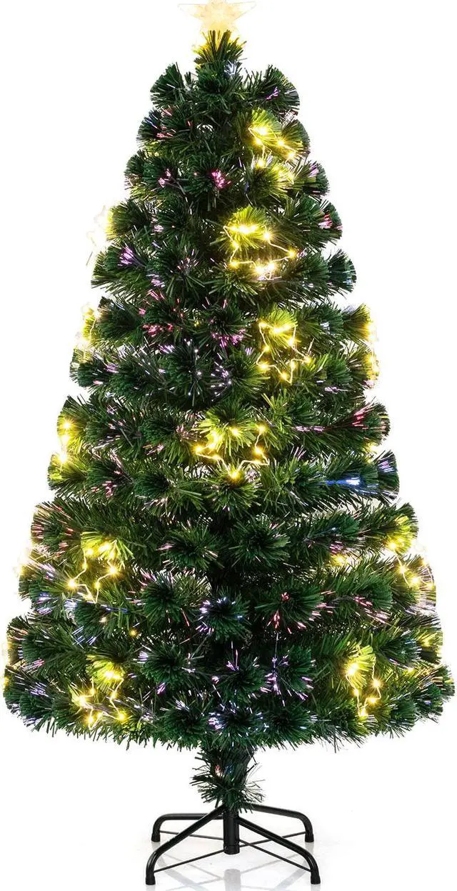 Main image of SlickBlue Pre-Lit Artificial Xmas Tree with Top Star and Branch Tips-5 FT