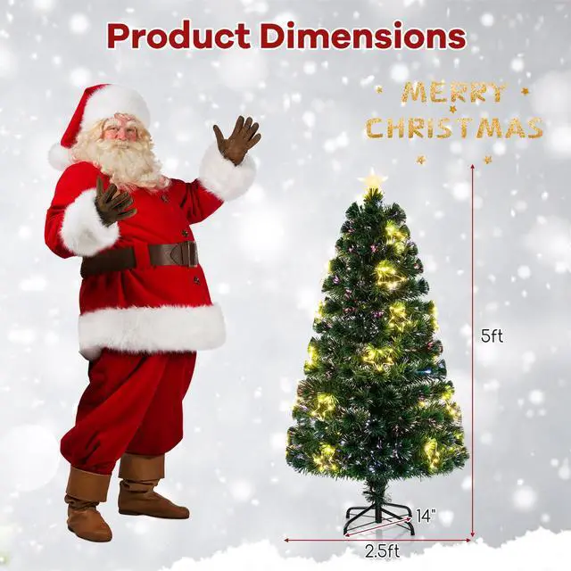 Alt view image 5 of 7 - SlickBlue Pre-Lit Artificial Xmas Tree with Top Star and Branch Tips-5 FT
