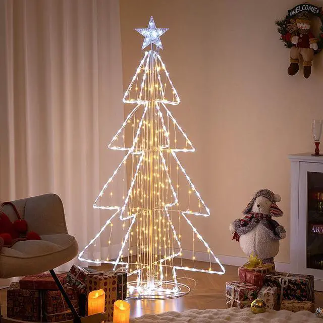 Alt view image 2 of 7 - SlickBlue 5 Feet Animated Christmas Tree with Warm and Cold LED Lights