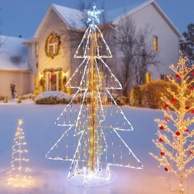 Alt view image 3 of 7 - SlickBlue 5 Feet Animated Christmas Tree with Warm and Cold LED Lights