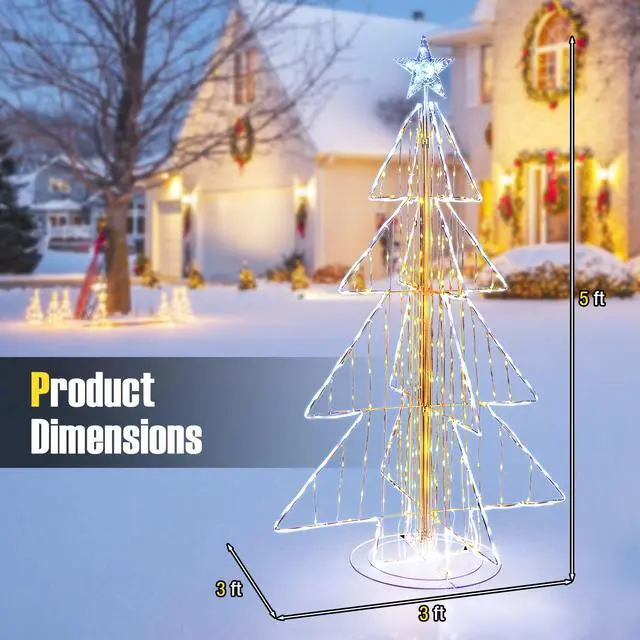 Alt view image 4 of 7 - SlickBlue 5 Feet Animated Christmas Tree with Warm and Cold LED Lights