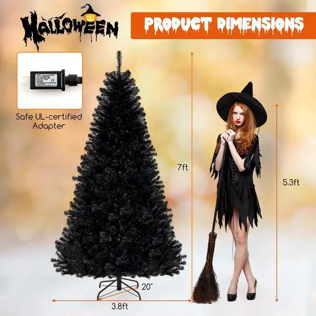 Alt view image 4 of 7 - SlickBlue Artificial Christmas Tree with 6 Lighting Modes and Spooky Sounds-7 ft