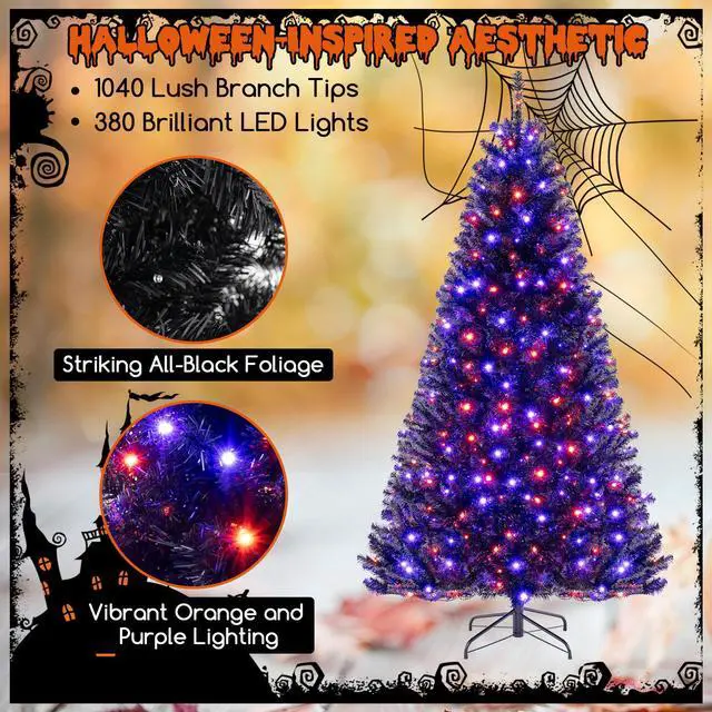 Alt view image 6 of 7 - SlickBlue Artificial Christmas Tree with 6 Lighting Modes and Spooky Sounds-7 ft