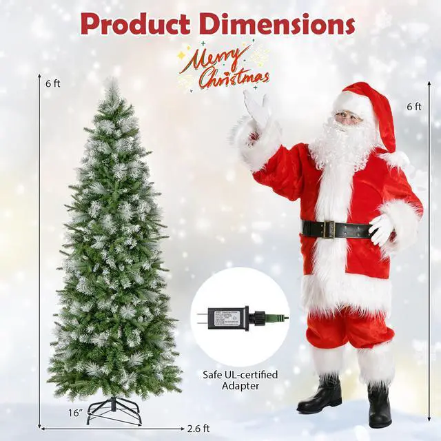 Alt view image 4 of 7 - SlickBlue 6 FT Artificial Christmas Tree with Warm-White LED Lights-S