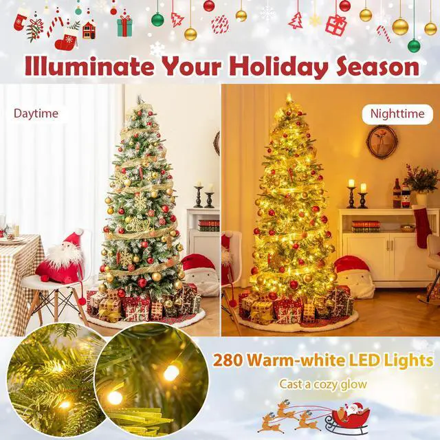 Alt view image 7 of 7 - SlickBlue 6 FT Artificial Christmas Tree with Warm-White LED Lights-S