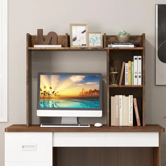 Alt view image 3 of 7 - SlickBlue 3-Tier Multipurpose Desk Bookshelf with 4 Shelves