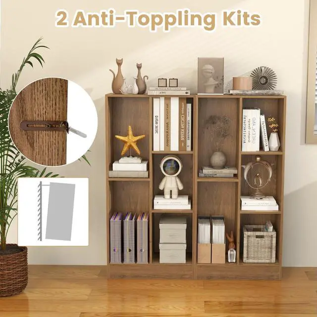 Alt view image 7 of 7 - SlickBlue  5-Cube Floor Bookcase with 2 Anti-Tipping Kits
