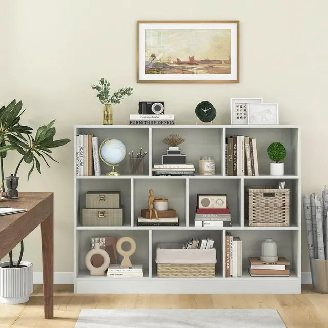 Alt view image 2 of 7 - SlickBlue 41 inches Wooden Toy Storage Organizer with 10 Cubes for Classroom Daycare Nursery Kindergarten