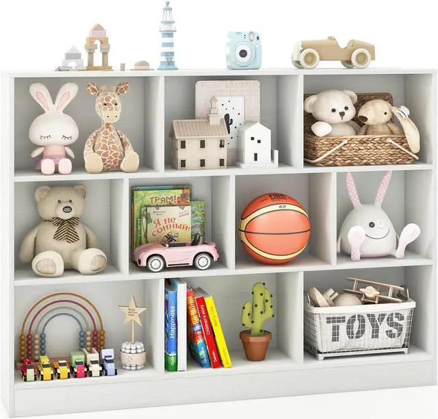 Alt view image 4 of 7 - SlickBlue 41 inches Wooden Toy Storage Organizer with 10 Cubes for Classroom Daycare Nursery Kindergarten