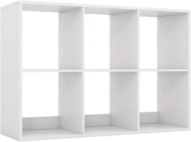 Main image of SlickBlue 6 Cube Bookshelf with Back Guardrail for Living Room Bedroom