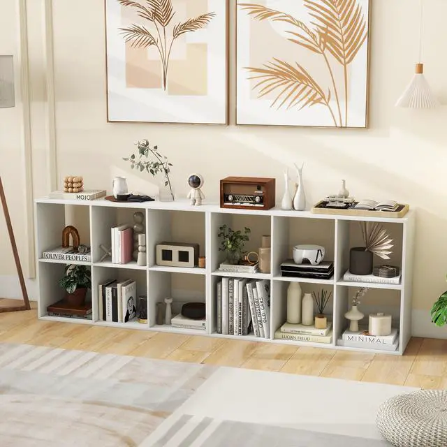 Alt view image 6 of 7 - SlickBlue 6 Cube Bookshelf with Back Guardrail for Living Room Bedroom