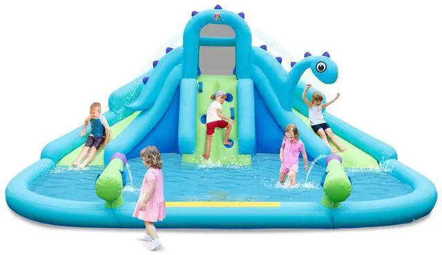 Main image of SlickBlue Inflatable Water Slide with Dual Slides and Large Splash Pool (Without Blower)