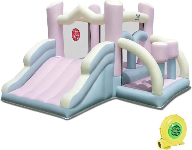 Main image of SlickBlue Kids Bounce House with Slide and 2 Boxing Columns for Party with 480W Blower