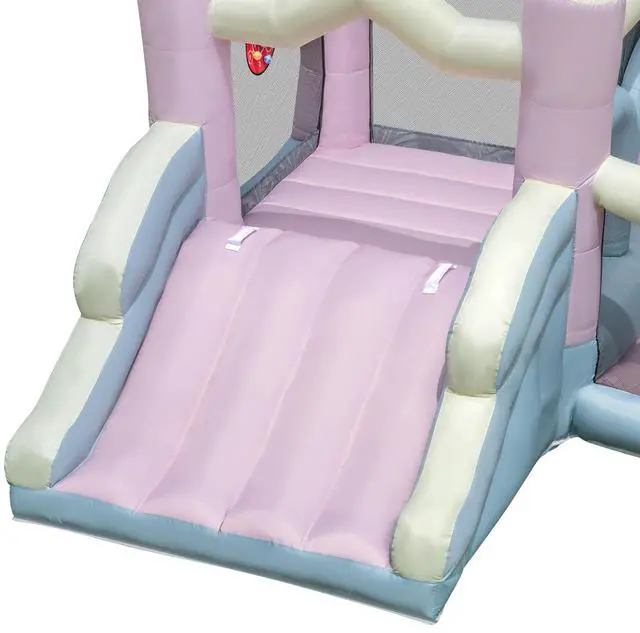 Alt view image 6 of 7 - SlickBlue Kids Bounce House with Slide and 2 Boxing Columns for Party with 480W Blower