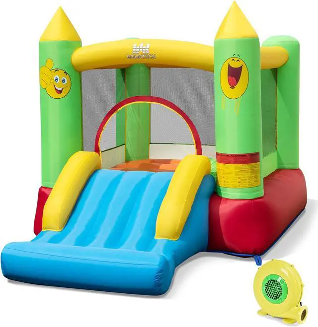 Main image of SlickBlue Inflatable Bounce House Kids Blow-up Bouncer with Slide with 480W Blower