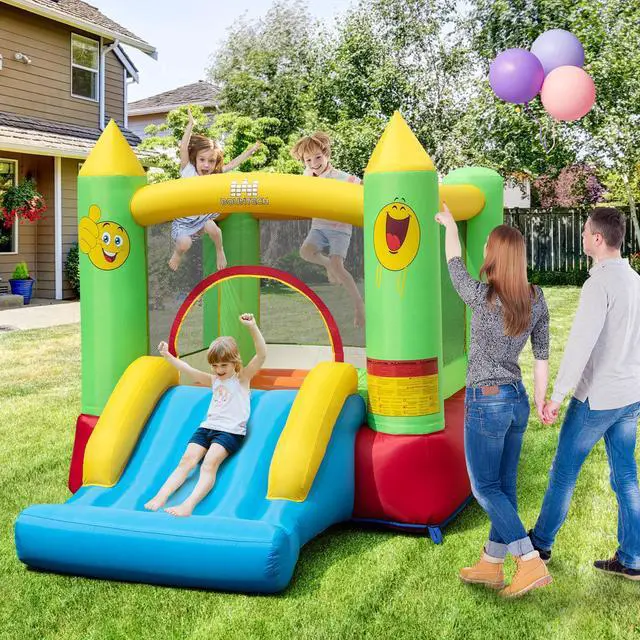 Alt view image 2 of 7 - SlickBlue Inflatable Bounce House Kids Blow-up Bouncer with Slide with 480W Blower