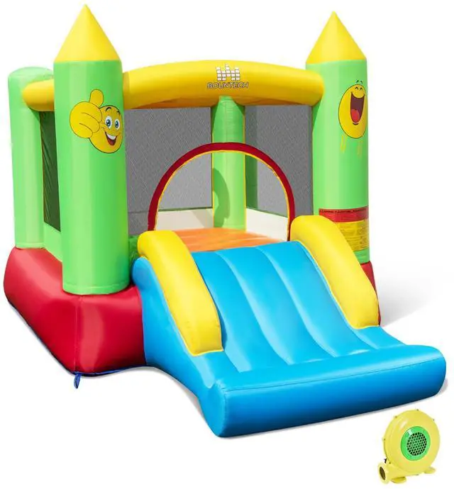 Alt view image 3 of 7 - SlickBlue Inflatable Bounce House Kids Blow-up Bouncer with Slide with 480W Blower