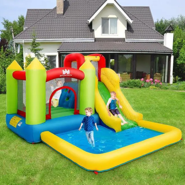 Alt view image 2 of 7 - SlickBlue Inflatable Bounce House Water Slide Jump Bouncer without Blower