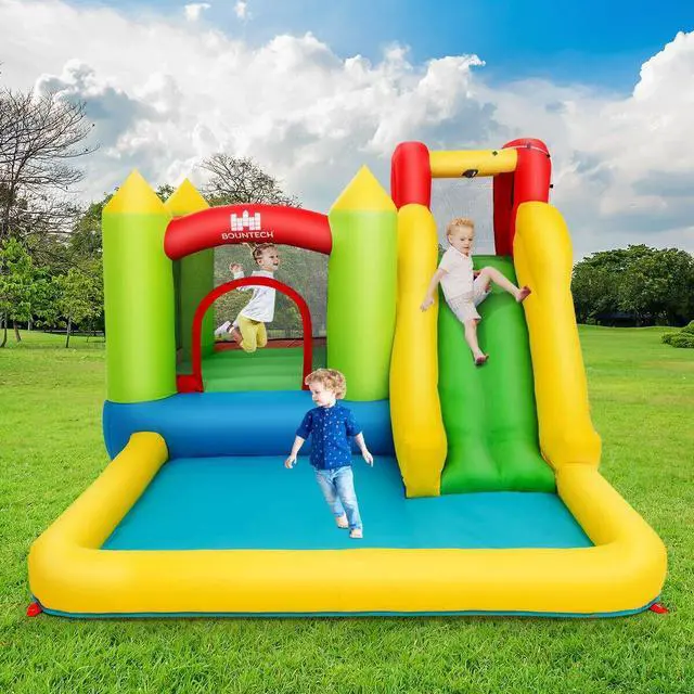 Alt view image 3 of 7 - SlickBlue Inflatable Bounce House Water Slide Jump Bouncer without Blower