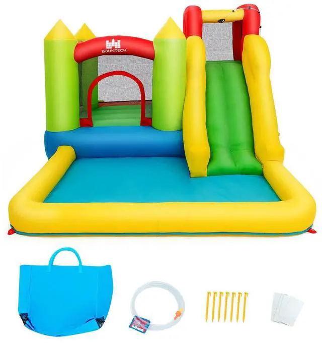 Alt view image 4 of 7 - SlickBlue Inflatable Bounce House Water Slide Jump Bouncer without Blower