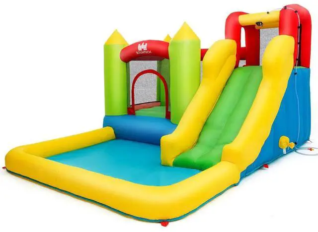Alt view image 6 of 7 - SlickBlue Inflatable Bounce House Water Slide Jump Bouncer without Blower
