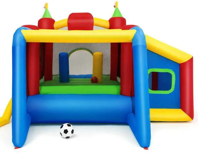 Alt view image 4 of 7 - SlickBlue 7-in-1 Kids Inflatable Bounce House with Ocean Balls and 480W Blower