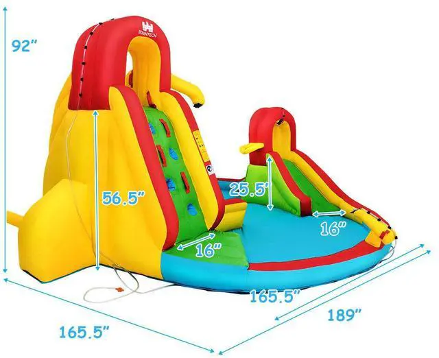 Main image of SlickBlue Kids Gift Inflatable Water Slide Bounce Park with 480 W Blower