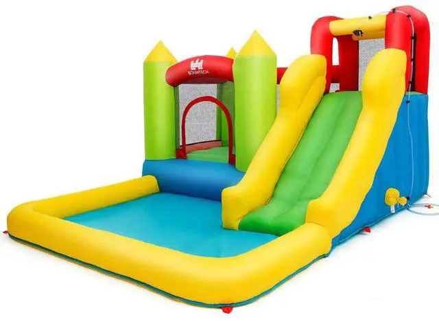 Alt view image 4 of 7 - SlickBlue Outdoor Inflatable Bounce House with 480 W Blower