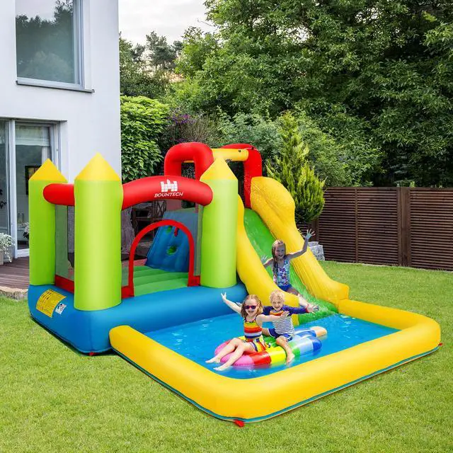Alt view image 3 of 7 - SlickBlue Outdoor Inflatable Bounce House with 480 W Blower