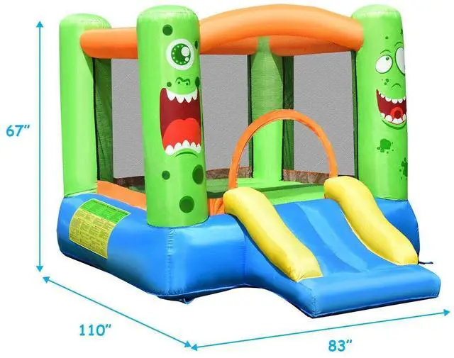 Alt view image 4 of 7 - SlickBlue Inflatable Bounce House Jumper Castle Kid's Playhouse without Blower
