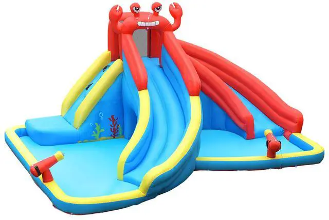 Main image of SlickBlue Inflatable Water Slide Crab Dual Slide Bounce House without Blower