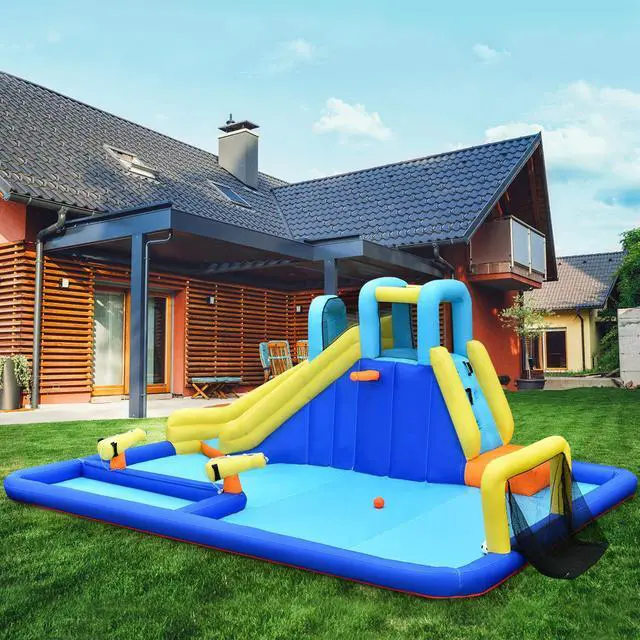 Alt view image 2 of 7 - SlickBlue 6-in-1 Inflatable Water Slide Jumping House without Blower
