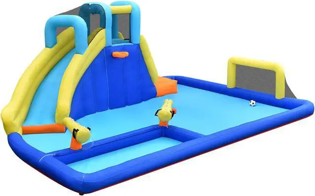 Main image of SlickBlue 6-in-1 Inflatable Water Slide Jumping House without Blower