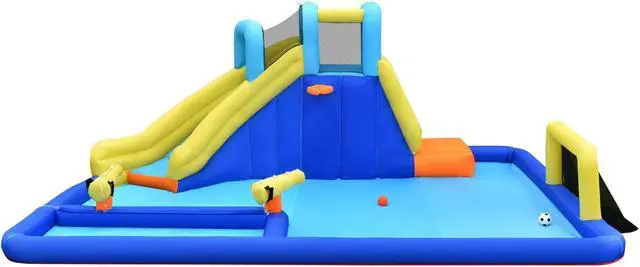 Alt view image 4 of 7 - SlickBlue 6-in-1 Inflatable Water Slide Jumping House without Blower