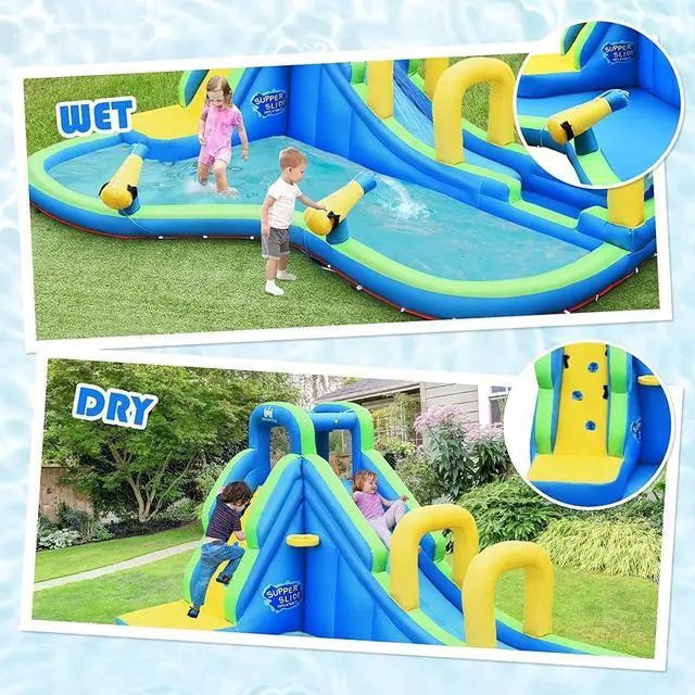 Alt view image 6 of 7 - SlickBlue Multifunctional Inflatable Water Bounce with 735W Blower