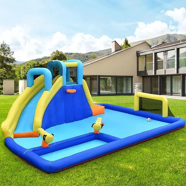 Alt view image 3 of 7 - SlickBlue 6-in-1 Inflatable Water Slides with Blower for Kids