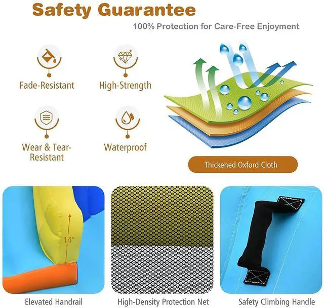 Alt view image 7 of 7 - SlickBlue 6-in-1 Inflatable Water Slides with Blower for Kids
