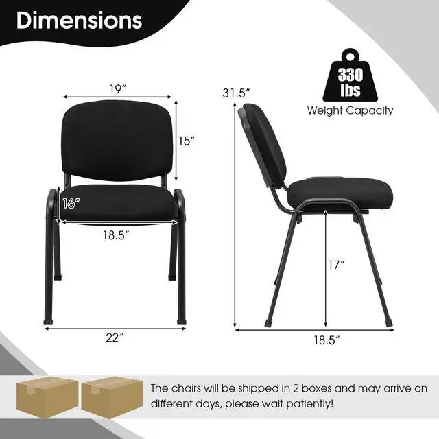Alt view image 5 of 7 - SlickBlue Office Chair with Metal Frame and Padded Cushions for Conference Room-Set of 2
