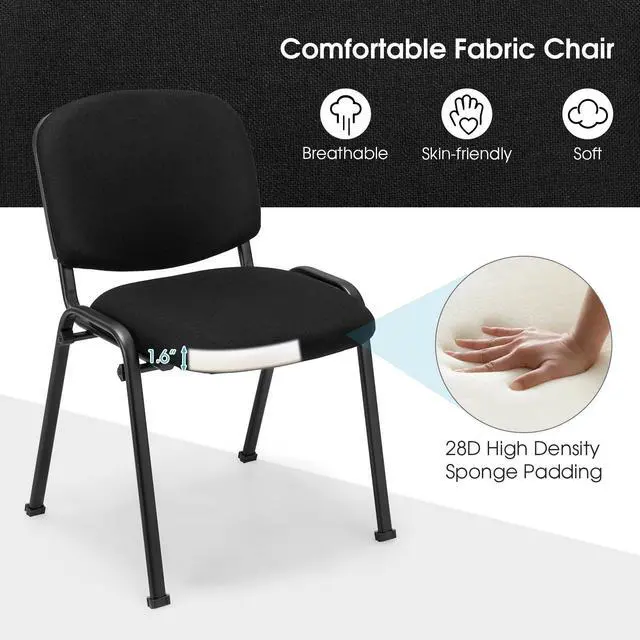 Alt view image 6 of 7 - SlickBlue Office Chair with Metal Frame and Padded Cushions for Conference Room-Set of 2