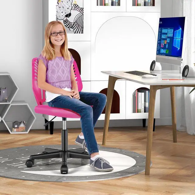 Alt view image 2 of 7 - SlickBlue Height-adjustable Ergonomic Kids Desk Chair with Universal Casters