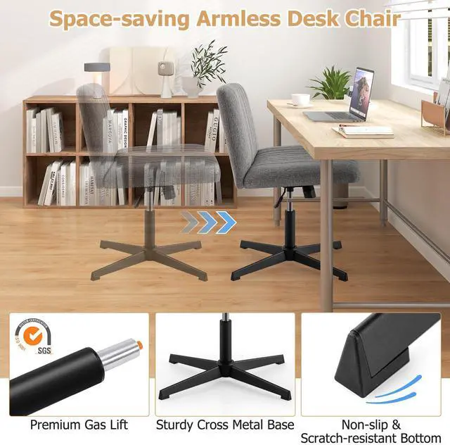 Alt view image 7 of 7 - SlickBlue Criss Cross Legged Chair No Wheels 120Â° Rocking Adjustable Height