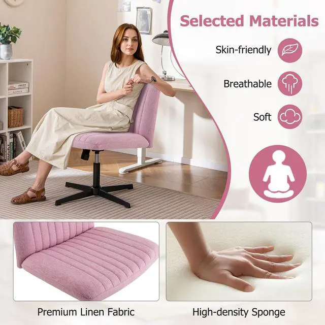 Alt view image 6 of 7 - SlickBlue Criss Cross Legged Chair No Wheels 120Â° Rocking Adjustable Height