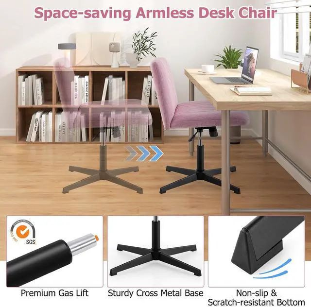 Alt view image 7 of 7 - SlickBlue Criss Cross Legged Chair No Wheels 120Â° Rocking Adjustable Height