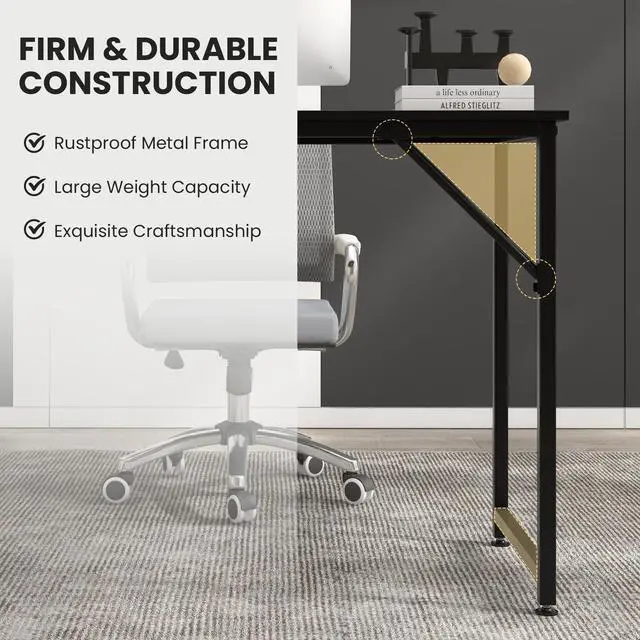 Alt view image 7 of 7 - SlickBlue L Shaped Computer Desk and Writing Workstation for Home and Office-Black